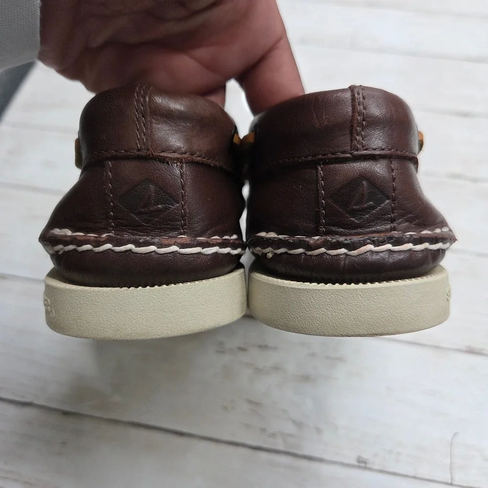 Sperry Top-Sider Boat Shoe Loafer Men 9M Brown Leather 0195115 Nautical Classic